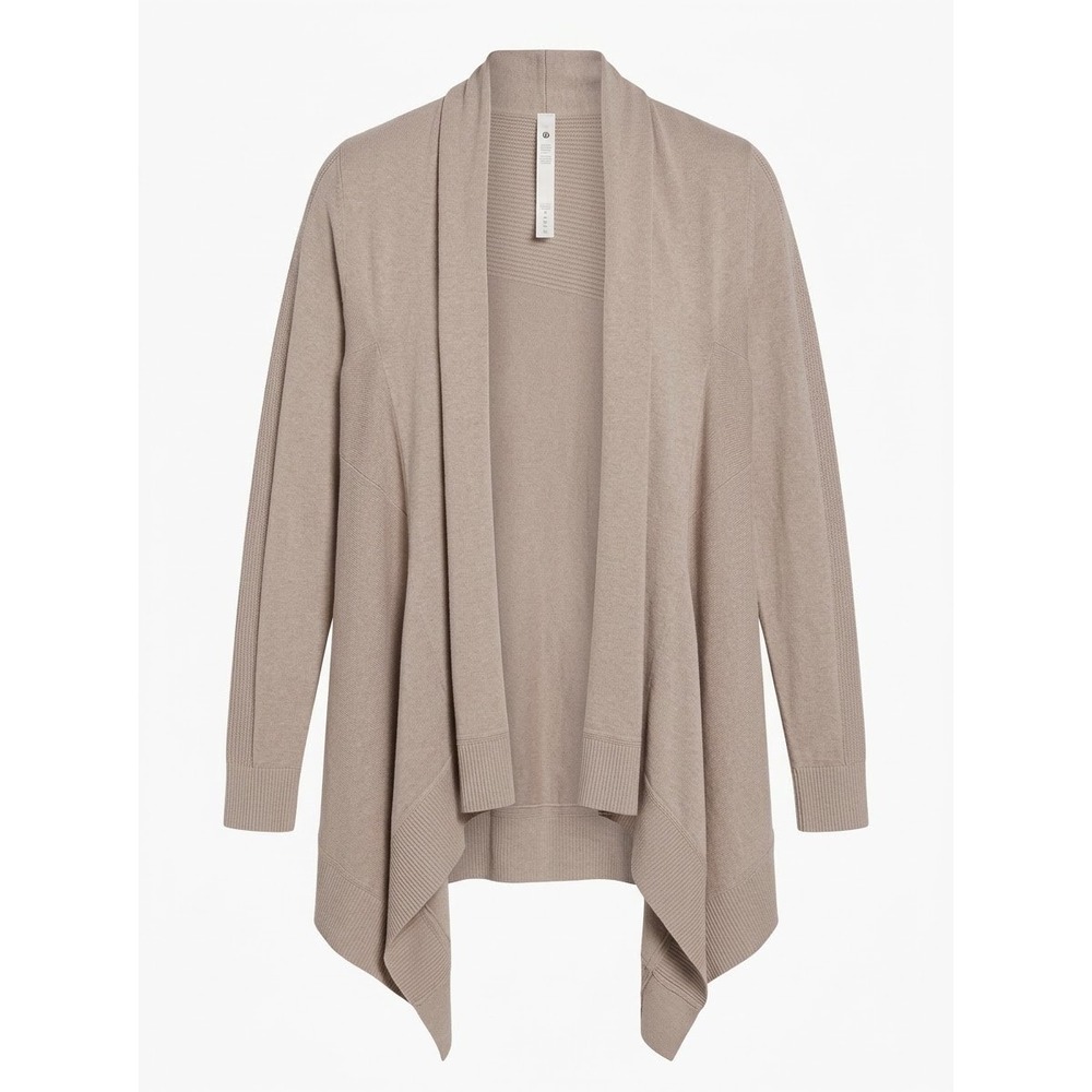 Lululemon Sincerely Yours Wrap Women XL/XXL Tan Cashmere Blend Draped Cardigan